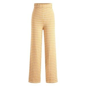 NEW‎ CIDER Women's Size S Geometric Print Wide Leg Pants Mustard Yellow Retro